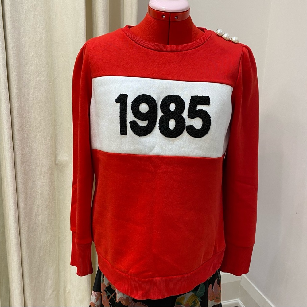 SAVIDA Sweater, “1985” Slogan in Red/Black/White, Women’s Top (size L)